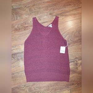 Ana Sweater Tank NWT maroon womens large